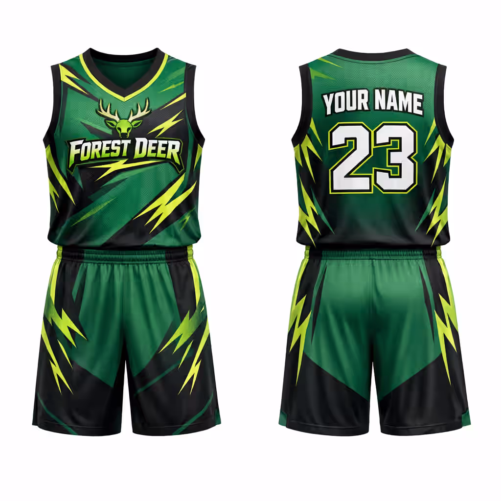 Custom Sublimated Crewneck Basketball Uniform Set